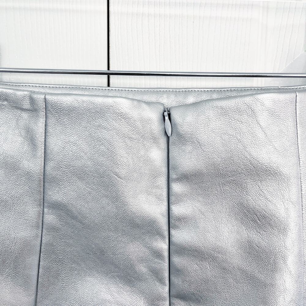 Ronny Kobo Rena Silver Metallic High-Waist Mini Skirt - Picture 5 of 6